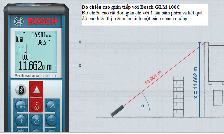 máy đo khoảng cách Bosch GLM 100C